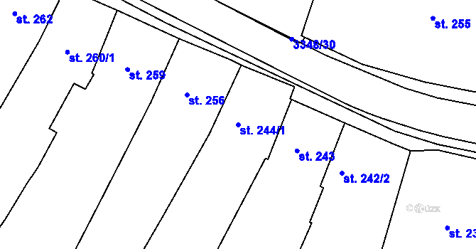 Parcela st. 244/1 v KÚ Stráž u Tachova, Katastrální mapa