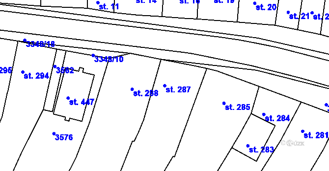 Parcela st. 287 v KÚ Stráž u Tachova, Katastrální mapa