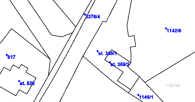 Parcela st. 359/1 v KÚ Stráž u Tachova, Katastrální mapa