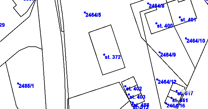Parcela st. 372 v KÚ Stráž u Tachova, Katastrální mapa