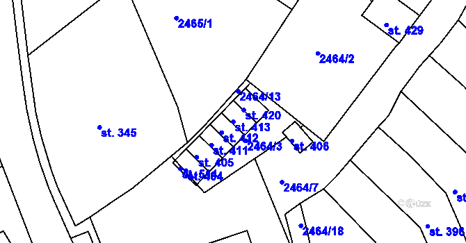 Parcela st. 413 v KÚ Stráž u Tachova, Katastrální mapa