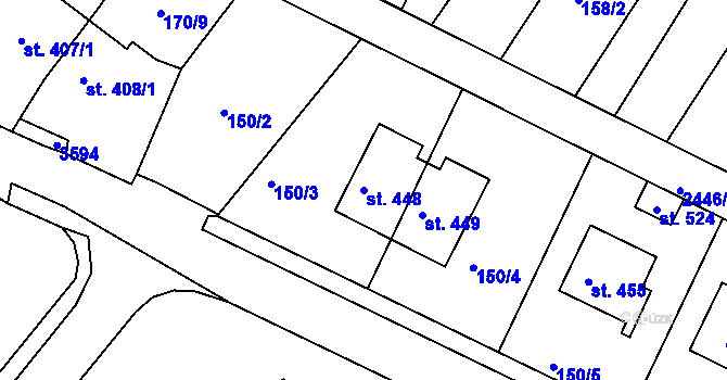 Parcela st. 448 v KÚ Stráž u Tachova, Katastrální mapa
