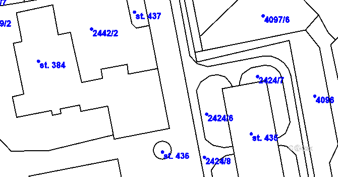 Parcela st. 2424/2 v KÚ Stráž u Tachova, Katastrální mapa