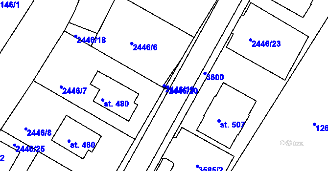 Parcela st. 2446/19 v KÚ Stráž u Tachova, Katastrální mapa
