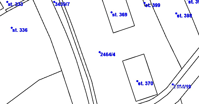 Parcela st. 2464/4 v KÚ Stráž u Tachova, Katastrální mapa
