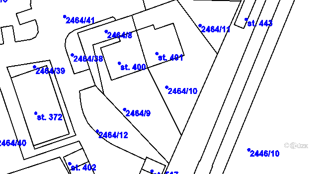 Parcela st. 2464/10 v KÚ Stráž u Tachova, Katastrální mapa