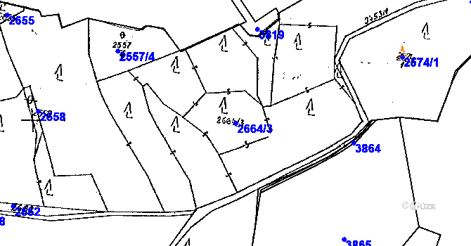 Parcela st. 2664/3 v KÚ Stráž u Tachova, Katastrální mapa