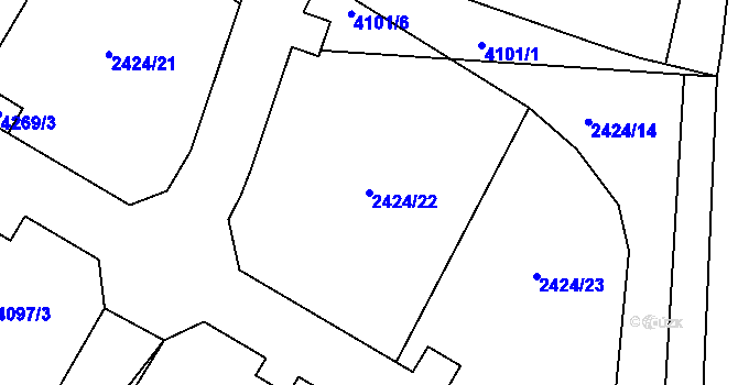 Parcela st. 2424/22 v KÚ Stráž u Tachova, Katastrální mapa