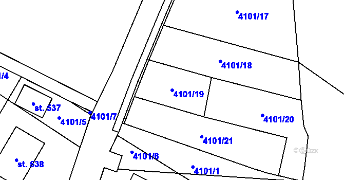 Parcela st. 4101/19 v KÚ Stráž u Tachova, Katastrální mapa