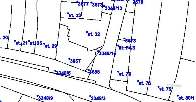 Parcela st. 3348/16 v KÚ Stráž u Tachova, Katastrální mapa