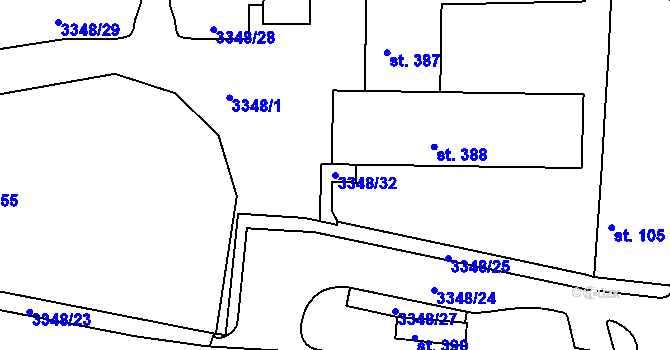 Parcela st. 3348/32 v KÚ Stráž u Tachova, Katastrální mapa
