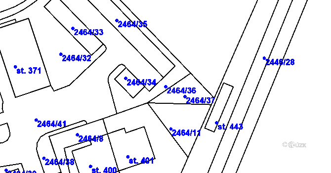 Parcela st. 2464/36 v KÚ Stráž u Tachova, Katastrální mapa
