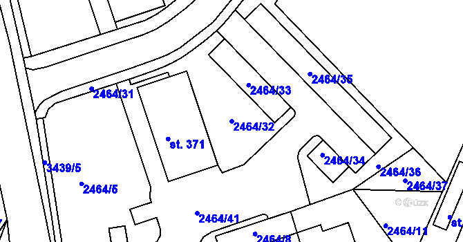 Parcela st. 2464/32 v KÚ Stráž u Tachova, Katastrální mapa