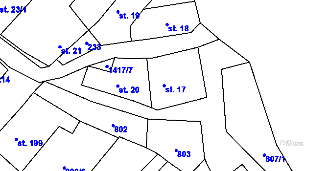 Parcela st. 17 v KÚ Stráž nad Nežárkou, Katastrální mapa