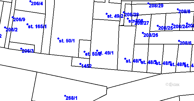 Parcela st. 49/1 v KÚ Stráž nad Nežárkou, Katastrální mapa