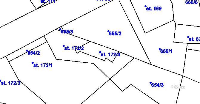 Parcela st. 172/4 v KÚ Stráž nad Nežárkou, Katastrální mapa