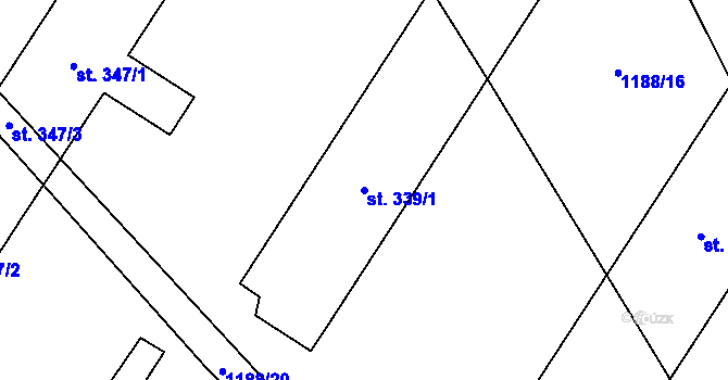 Parcela st. 339/1 v KÚ Stráž nad Nežárkou, Katastrální mapa