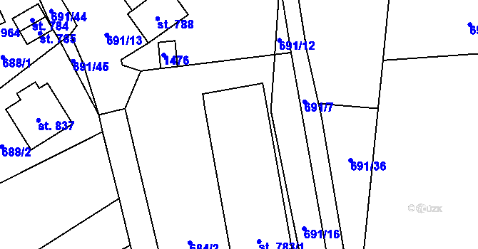 Parcela st. 783/2 v KÚ Stráž nad Nežárkou, Katastrální mapa
