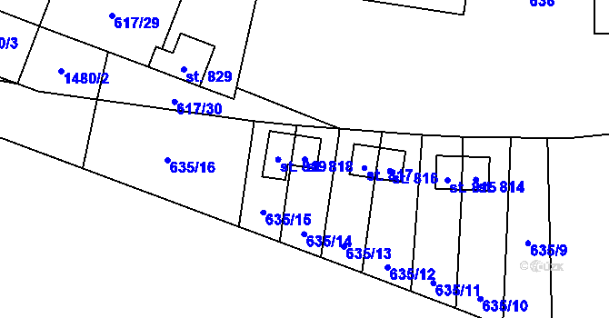 Parcela st. 818 v KÚ Stráž nad Nežárkou, Katastrální mapa