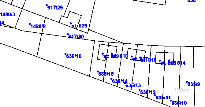 Parcela st. 819 v KÚ Stráž nad Nežárkou, Katastrální mapa