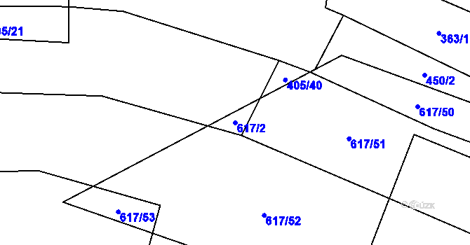 Parcela st. 617/2 v KÚ Stráž nad Nežárkou, Katastrální mapa