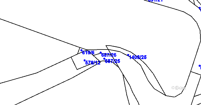 Parcela st. 687/26 v KÚ Stráž nad Nežárkou, Katastrální mapa