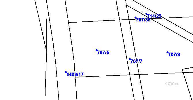 Parcela st. 707/5 v KÚ Stráž nad Nežárkou, Katastrální mapa