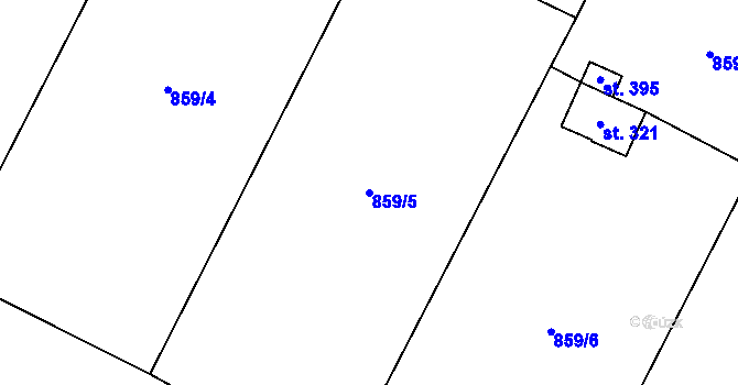Parcela st. 859/5 v KÚ Stráž nad Nežárkou, Katastrální mapa