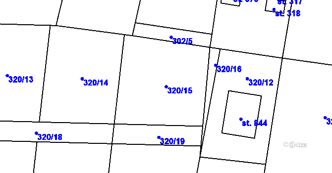 Parcela st. 320/15 v KÚ Stráž nad Nežárkou, Katastrální mapa
