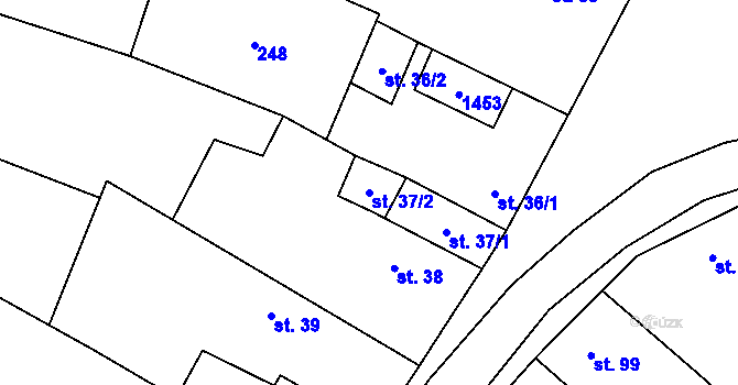Parcela st. 37/2 v KÚ Stráž nad Nežárkou, Katastrální mapa