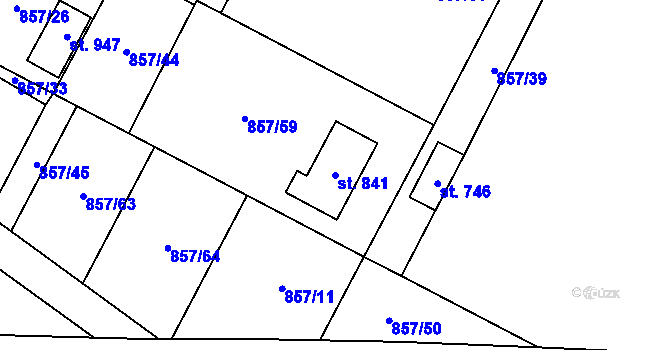 Parcela st. 841 v KÚ Stráž nad Nežárkou, Katastrální mapa