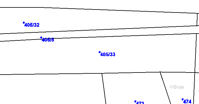 Parcela st. 405/33 v KÚ Stráž nad Nežárkou, Katastrální mapa