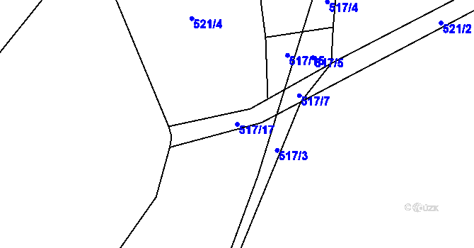 Parcela st. 517/17 v KÚ Stráž nad Nežárkou, Katastrální mapa