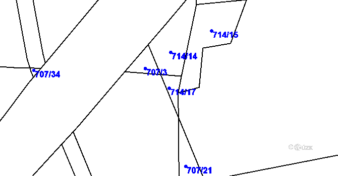 Parcela st. 714/17 v KÚ Stráž nad Nežárkou, Katastrální mapa