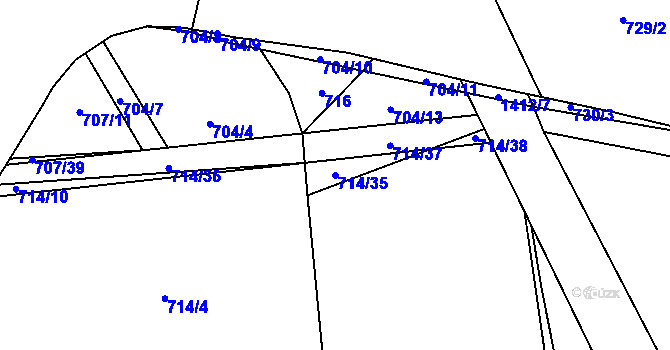 Parcela st. 714/35 v KÚ Stráž nad Nežárkou, Katastrální mapa