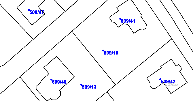 Parcela st. 509/14 v KÚ Stráž nad Nisou, Katastrální mapa