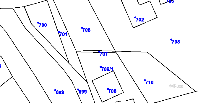 Parcela st. 707 v KÚ Stráž nad Nisou, Katastrální mapa