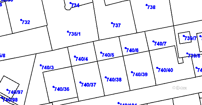 Parcela st. 740/5 v KÚ Stráž nad Nisou, Katastrální mapa