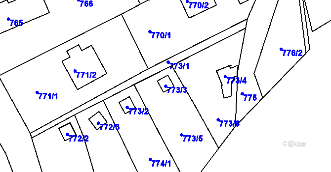 Parcela st. 773/3 v KÚ Stráž nad Nisou, Katastrální mapa