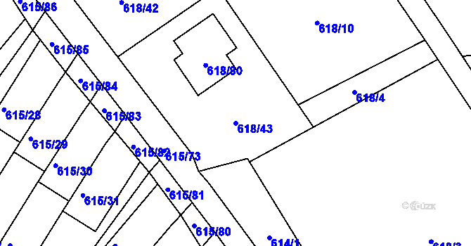 Parcela st. 618/43 v KÚ Stráž nad Nisou, Katastrální mapa