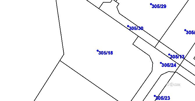 Parcela st. 305/18 v KÚ Stráž nad Nisou, Katastrální mapa