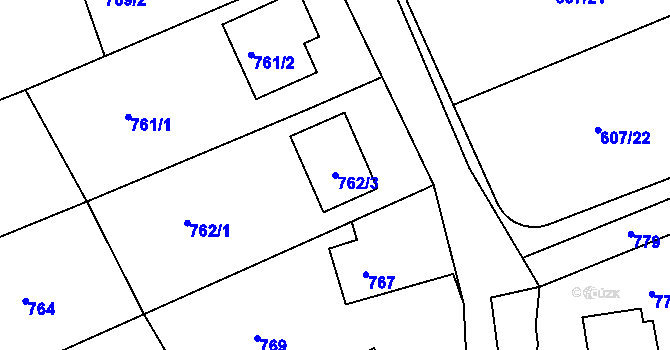 Parcela st. 762/3 v KÚ Stráž nad Nisou, Katastrální mapa