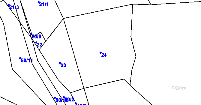 Parcela st. 24 v KÚ Svárov u Liberce, Katastrální mapa