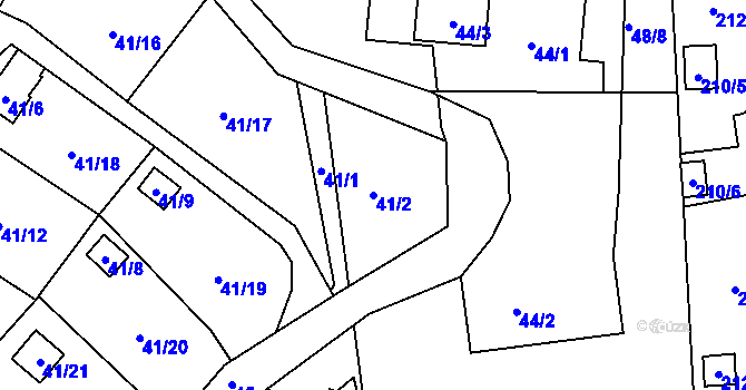 Parcela st. 41/2 v KÚ Svárov u Liberce, Katastrální mapa