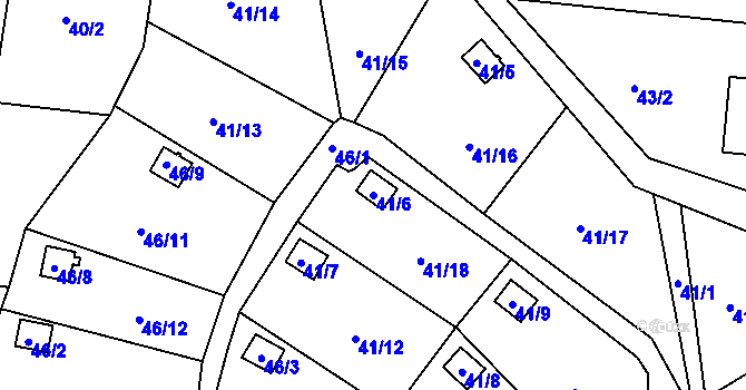Parcela st. 41/6 v KÚ Svárov u Liberce, Katastrální mapa