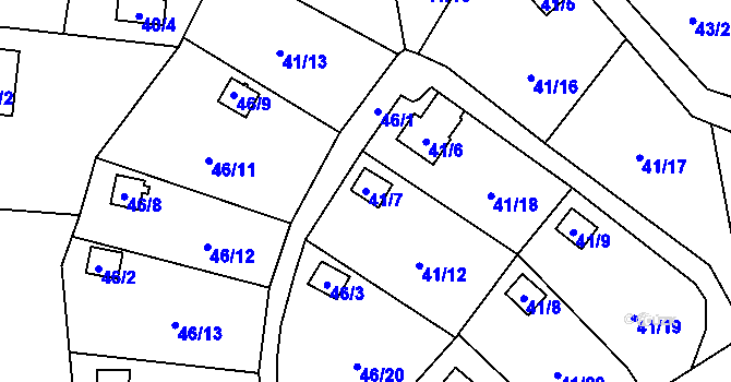 Parcela st. 41/7 v KÚ Svárov u Liberce, Katastrální mapa