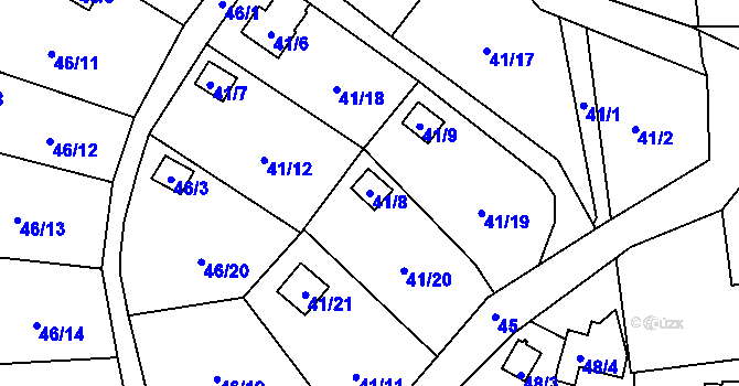Parcela st. 41/8 v KÚ Svárov u Liberce, Katastrální mapa