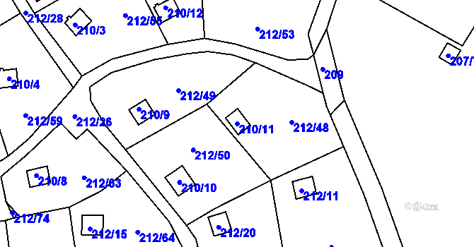 Parcela st. 210/11 v KÚ Svárov u Liberce, Katastrální mapa