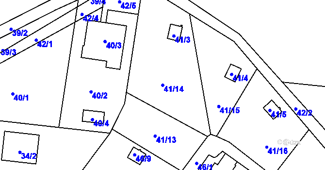Parcela st. 41/14 v KÚ Svárov u Liberce, Katastrální mapa