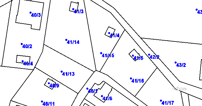 Parcela st. 41/15 v KÚ Svárov u Liberce, Katastrální mapa